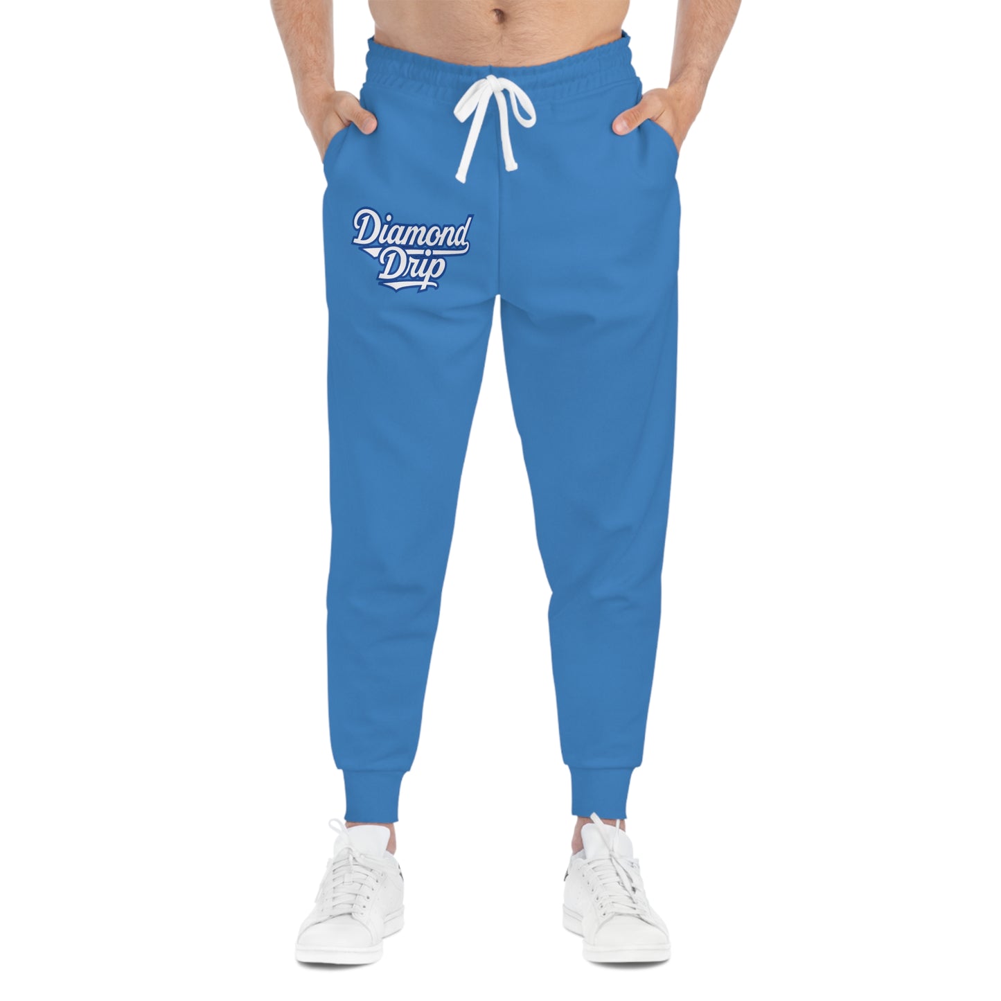 Blue Athletic Joggers — All-Over Print Sports Sweatpants
