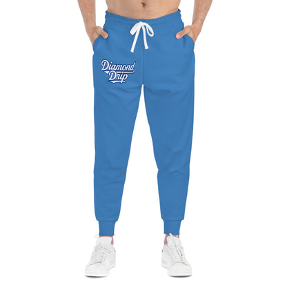 Blue Athletic Joggers — All-Over Print Sports Sweatpants