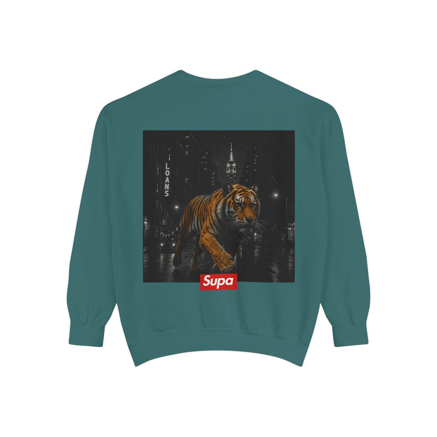 Supa Tiger Unisex Sweatshirt - Trendy Garment-Dyed Apparel