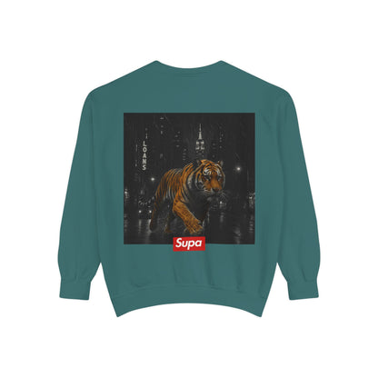 Supa Tiger Unisex Sweatshirt - Trendy Garment-Dyed Apparel