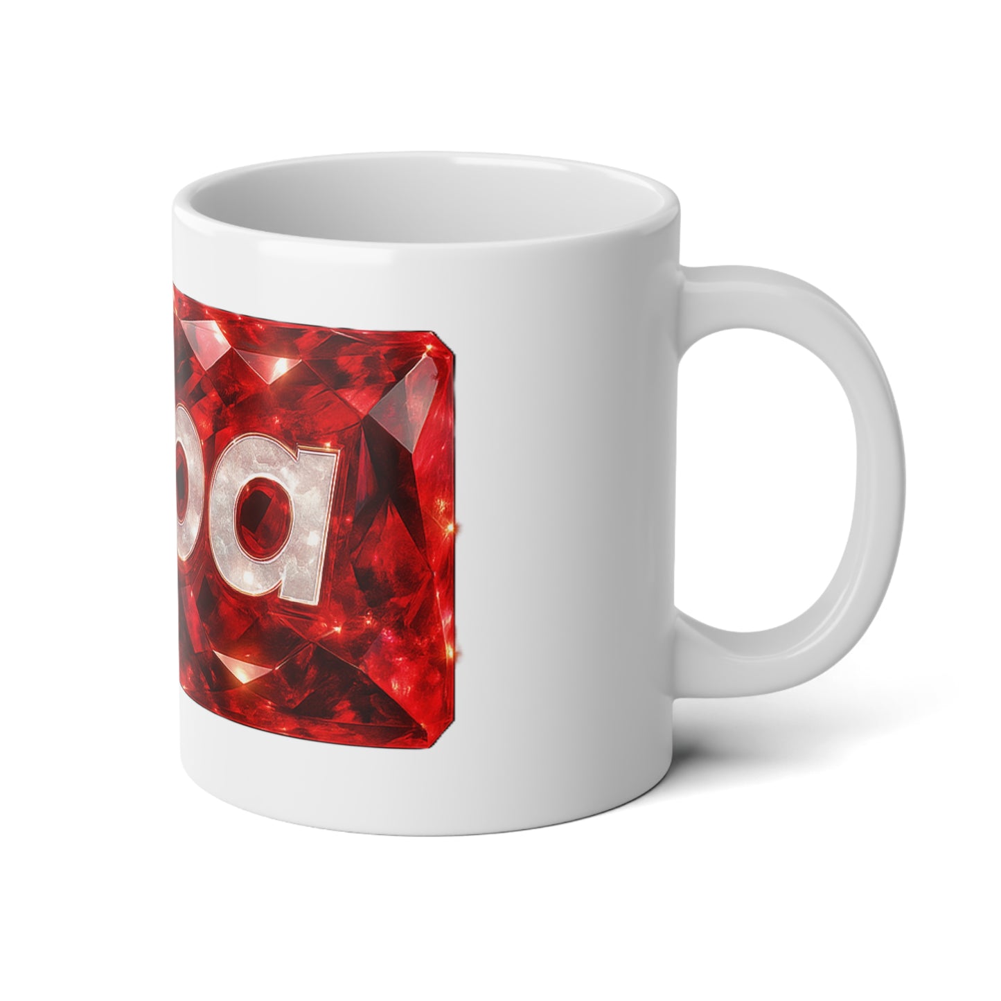 Red Gem 'Supa' 20oz Jumbo Mug — Bold Sparkle Coffee Cup