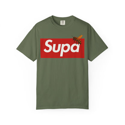 Supa Bee T-Shirt — Retro Box Logo with Honeycomb & Bee Graphic