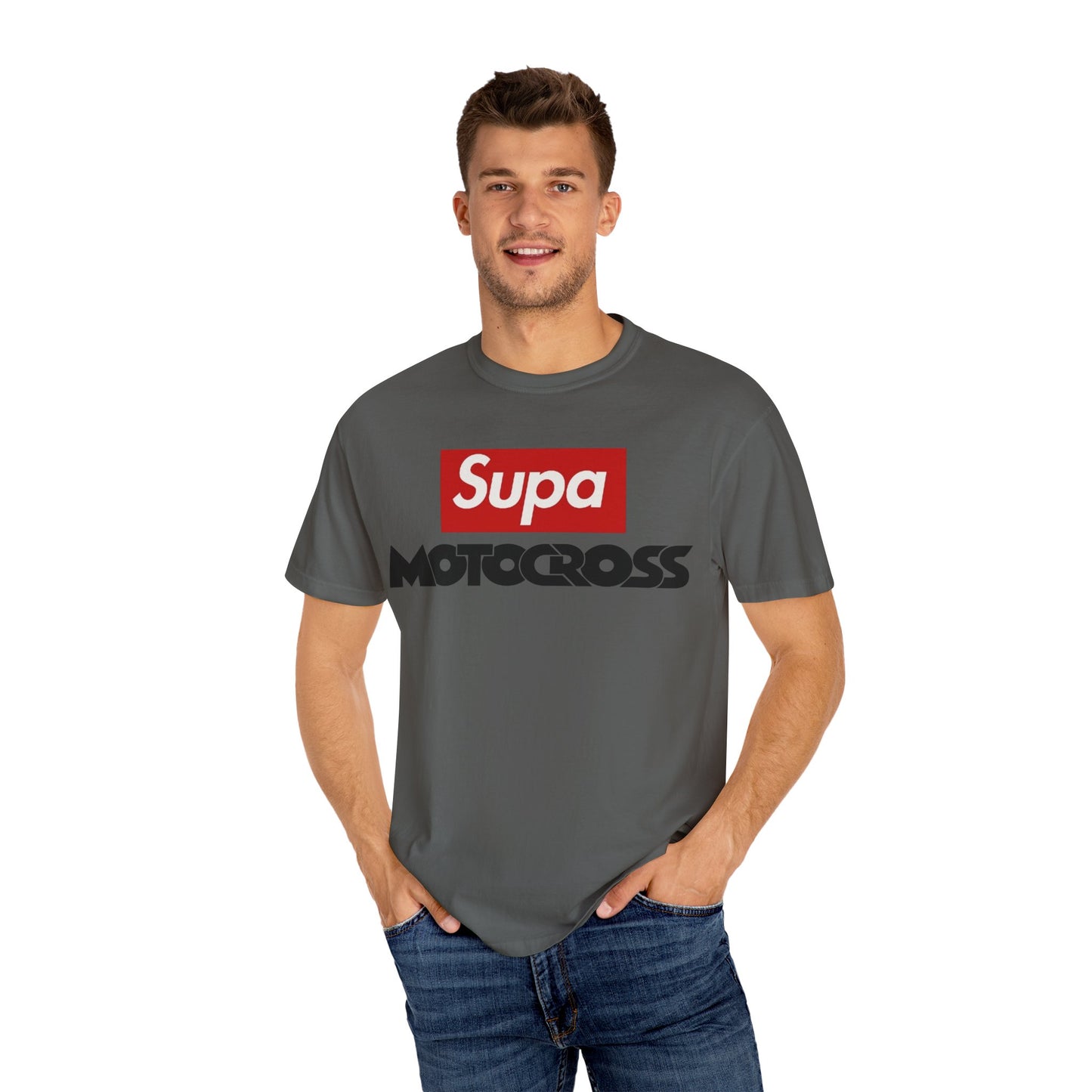 Motocross T-Shirt — "Supa" Logo & Back Graphic (Peace in a Storm)