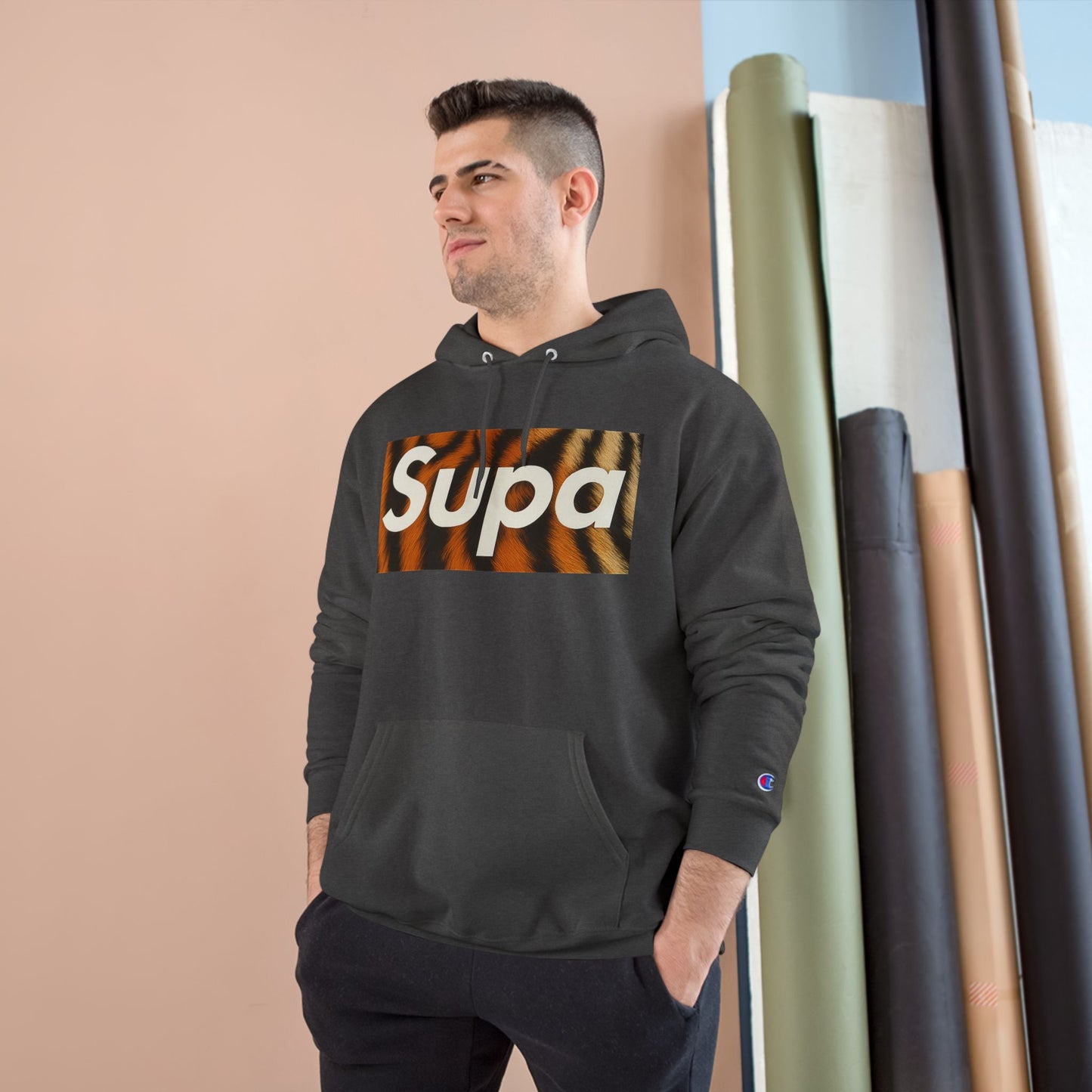 Supa Champion Hoodie - Stylish Tiger Graphic Sweatshirt