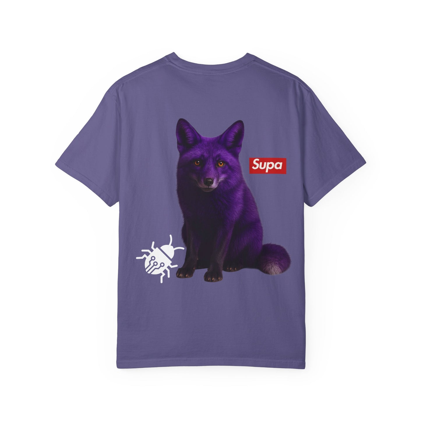 Supa Fox T-Shirt — Graphic Streetwear Tee with Purple Fox Back Print