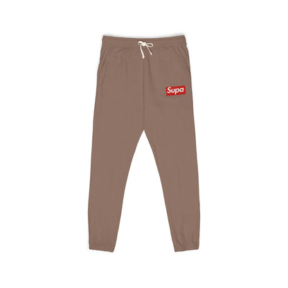 Charcoal 'Supra' Logo Sweatpants — Garment-Dyed Fleece Joggers