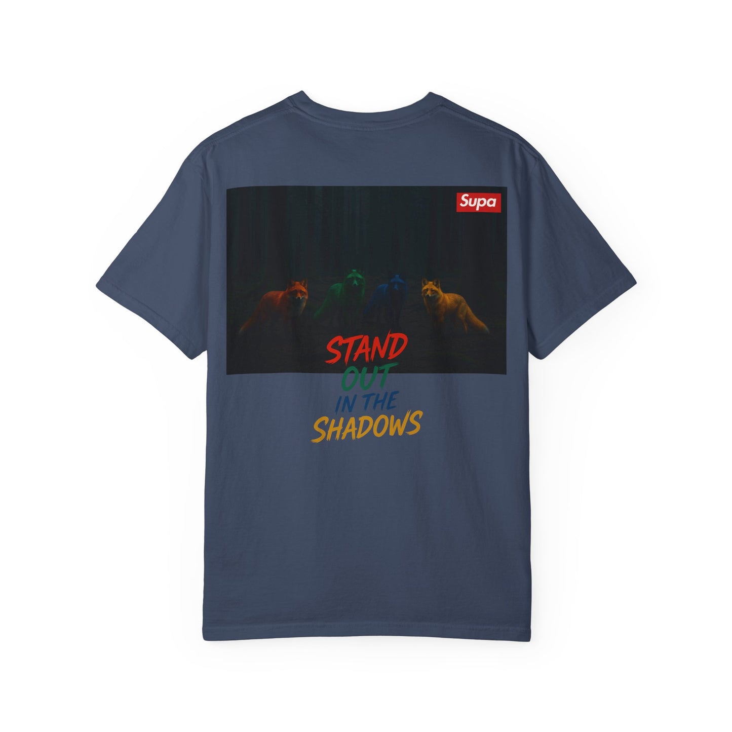 Supa Graphic T-Shirt — 'Stand Out in the Shadows' Colorful Logo Tee