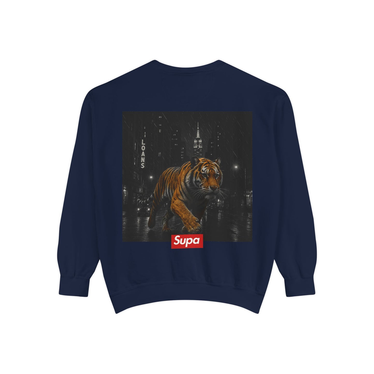 Supa Tiger Unisex Sweatshirt - Trendy Garment-Dyed Apparel