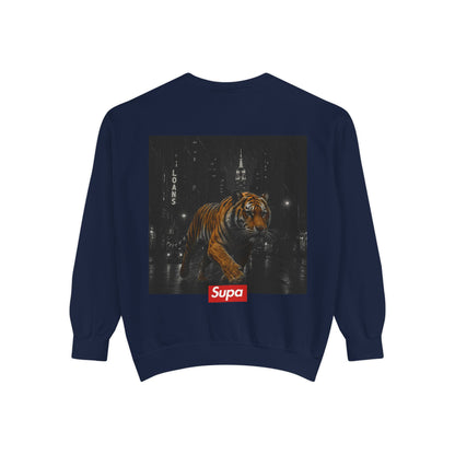 Supa Tiger Unisex Sweatshirt - Trendy Garment-Dyed Apparel