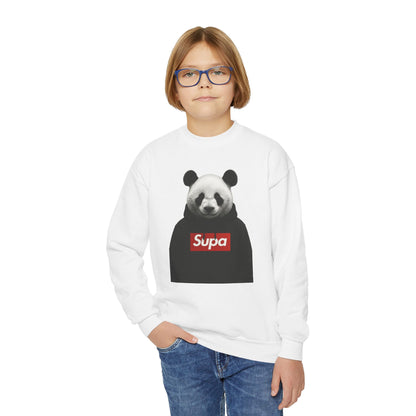 Youth Panda 'Supa' Crewneck Sweatshirt — Peace In A Storm Graphic