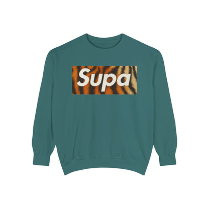 Supa Tiger Unisex Sweatshirt - Trendy Garment-Dyed Apparel