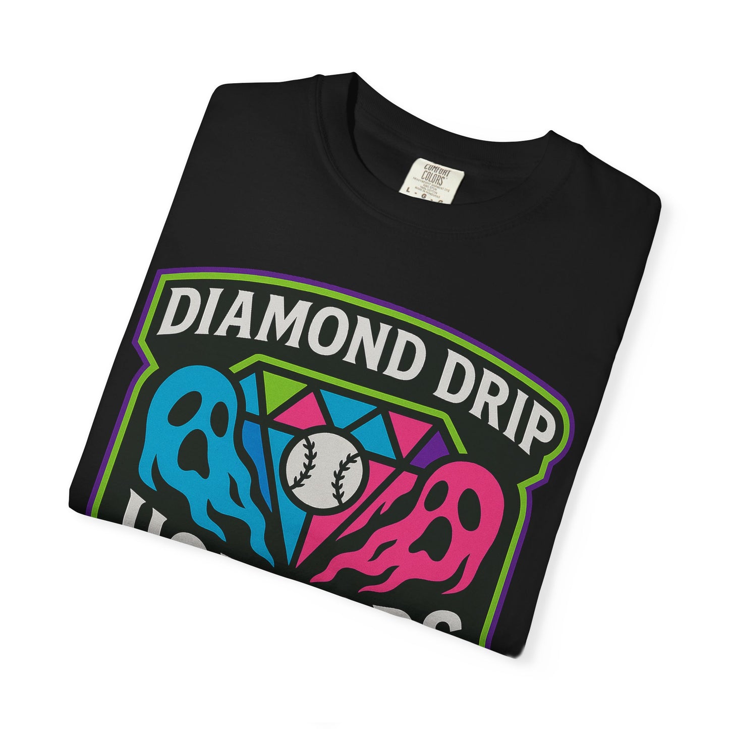 Diamond Drip Horrors T-Shirt — Retro Horror Baseball Graphic Tee