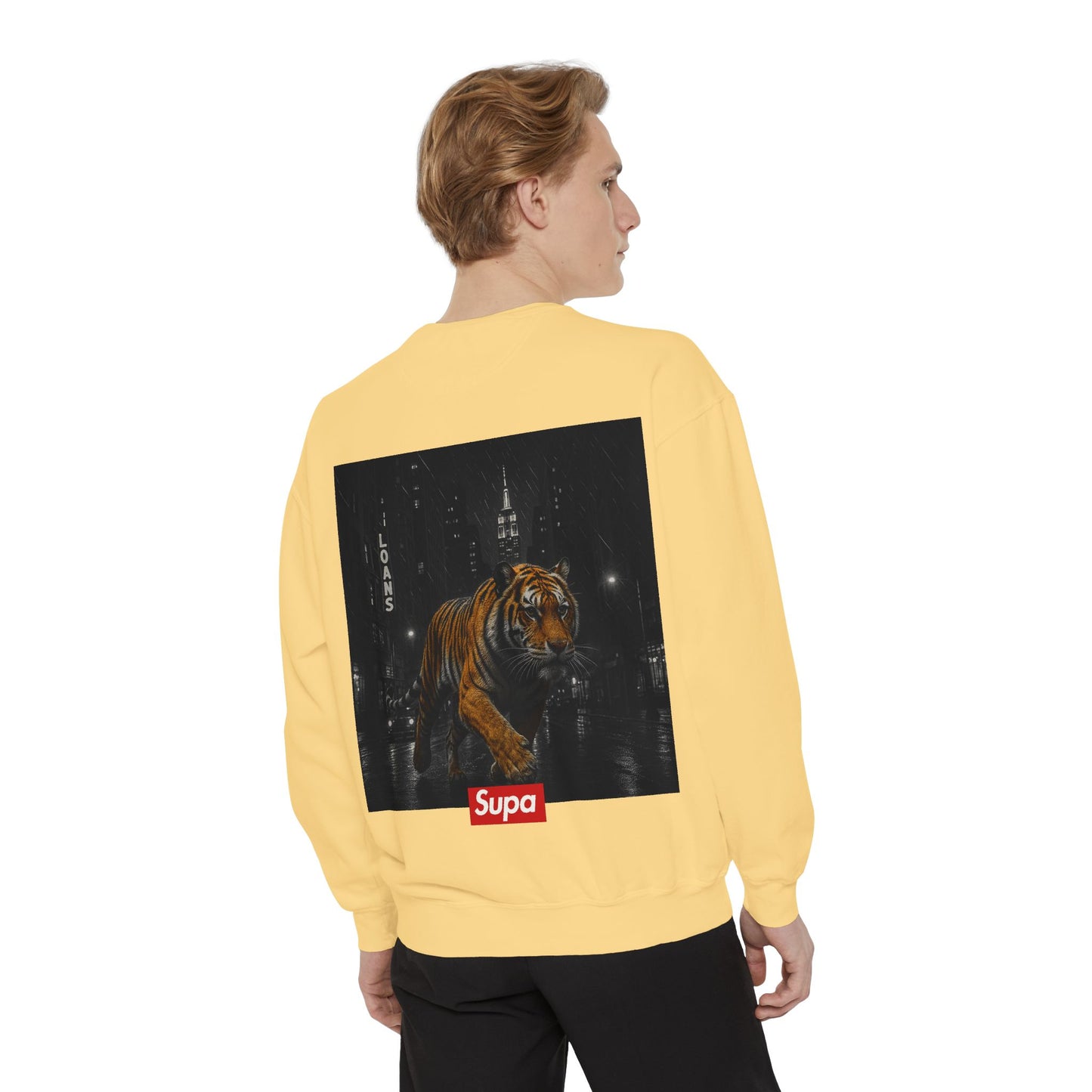 Supa Tiger Unisex Sweatshirt - Trendy Garment-Dyed Apparel