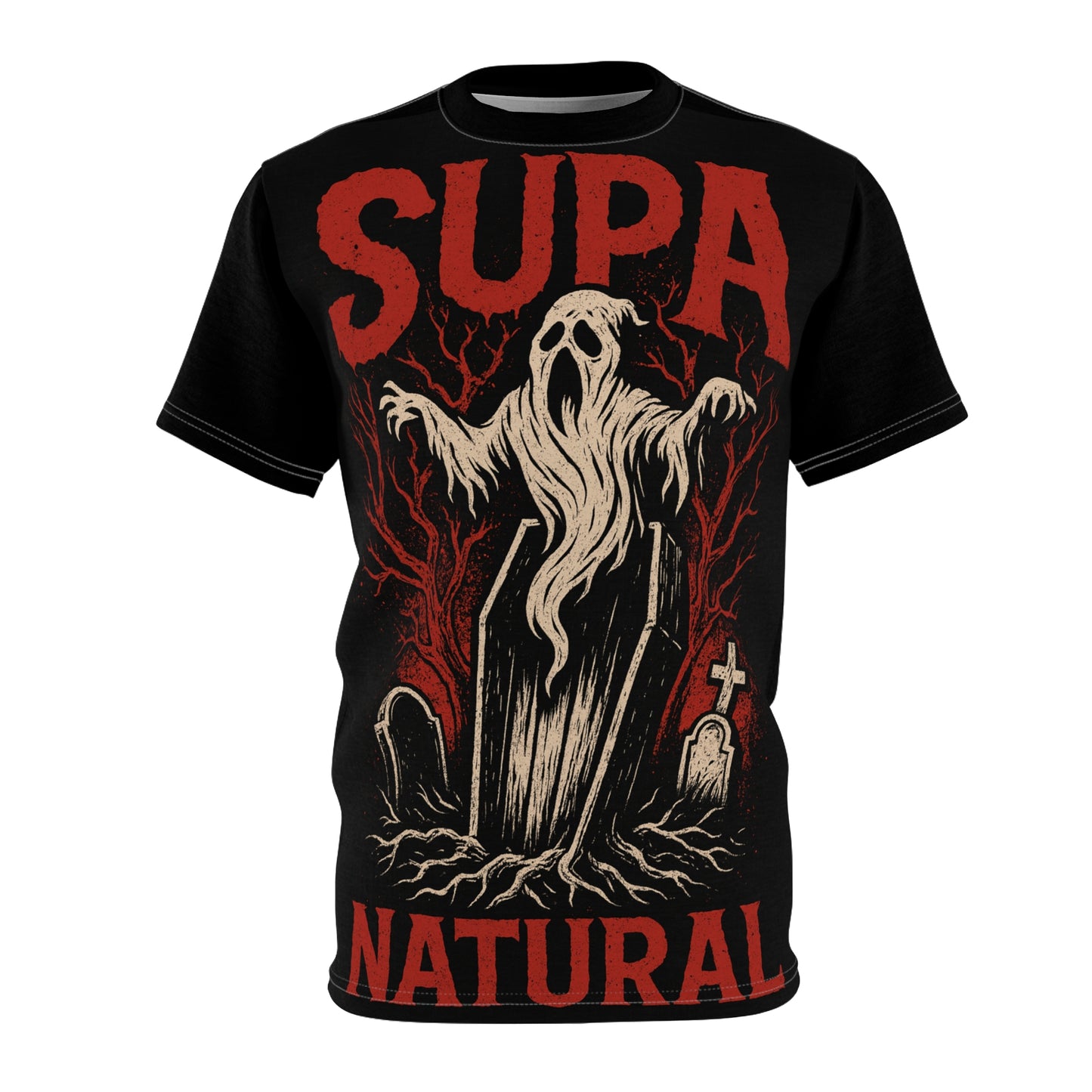 Ghost Rising Tee — "Supa Natural" Horror Graphic T-Shirt