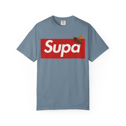Supa Bee T-Shirt — Retro Box Logo with Honeycomb & Bee Graphic