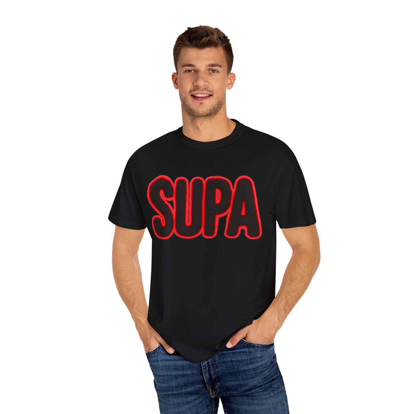 Supa Graphic T-Shirt — Streetwear Nightscape Tee with Bold Logo