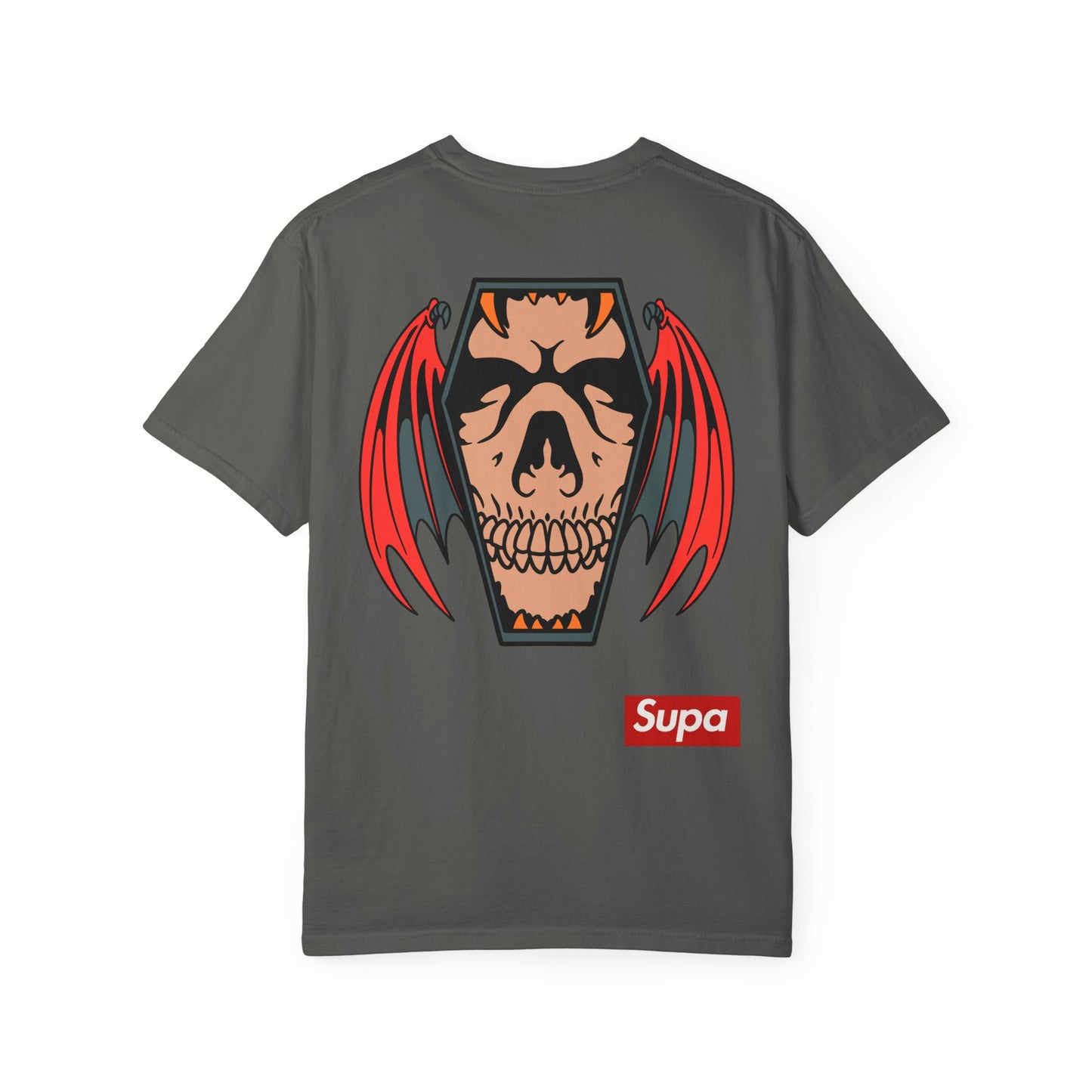 Skull Coffin Tee — Supa Winged Skull Graphic T-Shirt