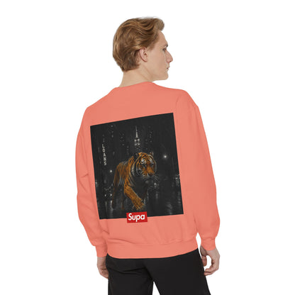 Supa Tiger Unisex Sweatshirt - Trendy Garment-Dyed Apparel