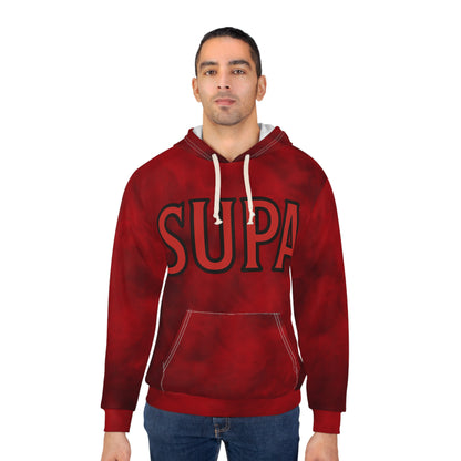 Supa Red Tie-Dye Hoodie – Bold Graphic Pullover