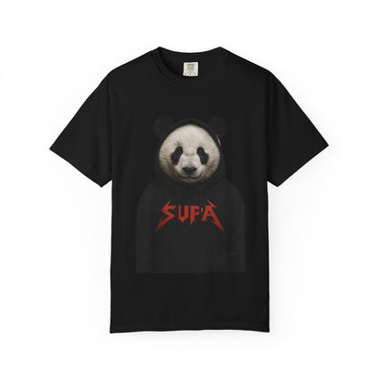 Panda Hoodie Graphic T‑Shirt — 'Supa' Front & 'Off The Map' Zebra Back