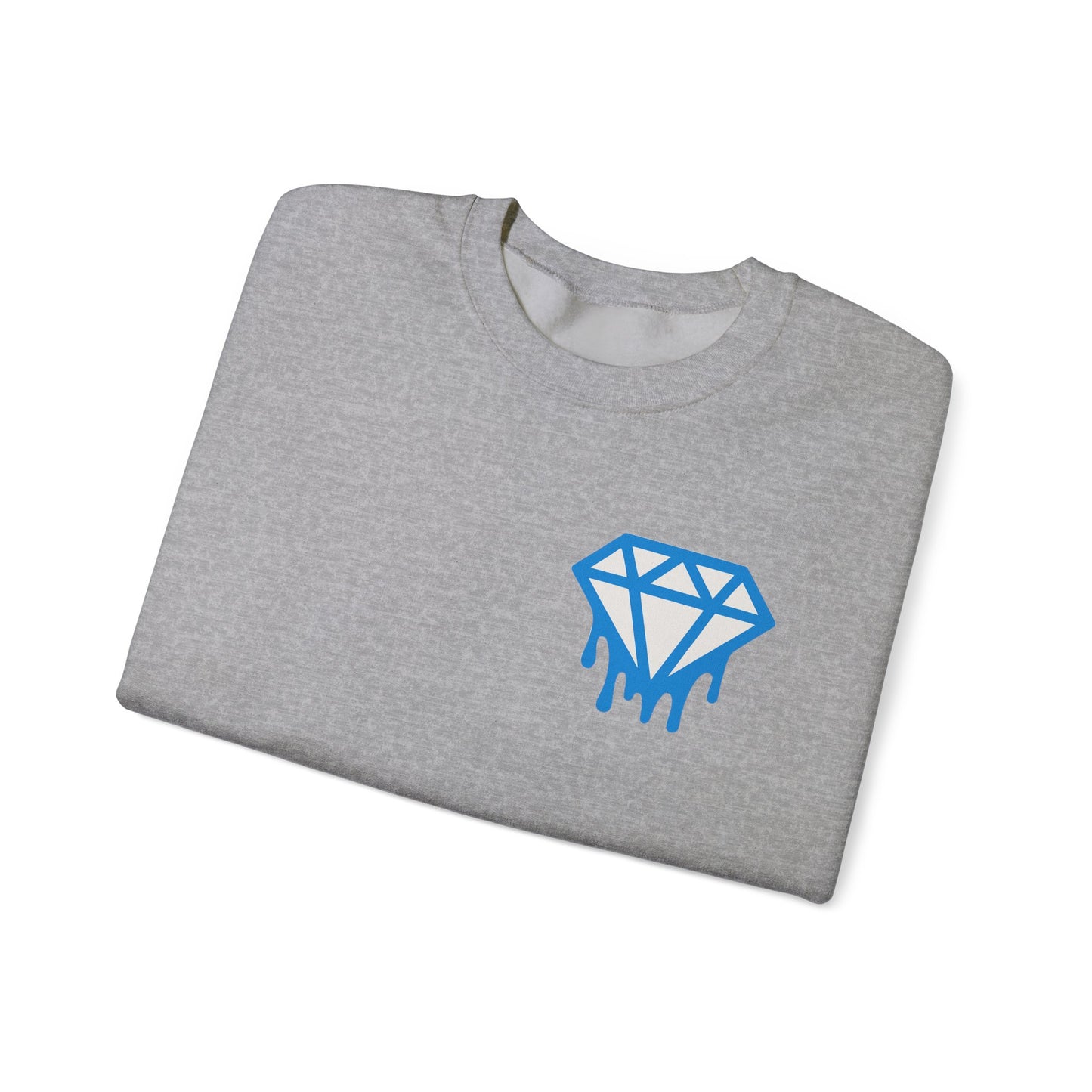 Dripping Blue Diamond Crewneck Sweatshirt — Stadium Nightscape Back Print