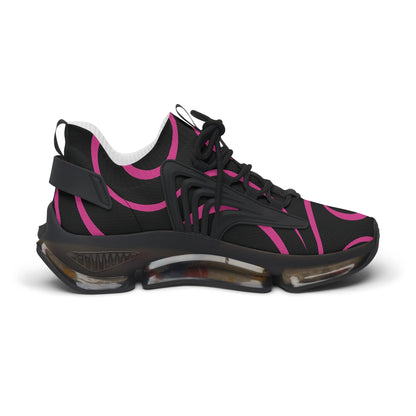 Women's Mesh Sneakers — Black & Hot Pink Swirl Athletic Shoes