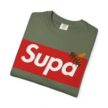 Supa Bee T-Shirt — Retro Box Logo with Honeycomb & Bee Graphic