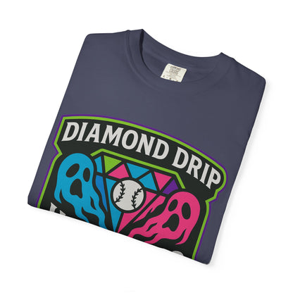 Diamond Drip Horrors T-Shirt — Retro Baseball Horror Graphic Tee