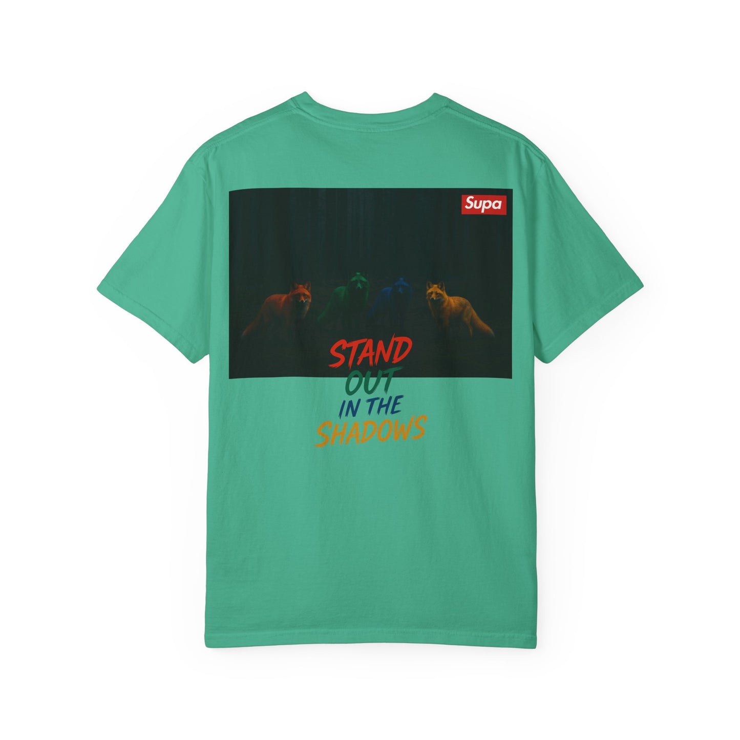 Supa Graphic T-Shirt — 'Stand Out in the Shadows' Colorful Logo Tee