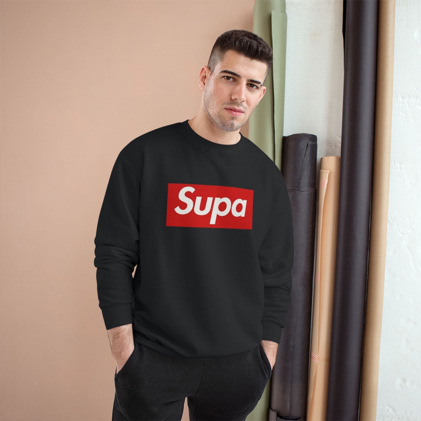 Supa Bee Champion Sweatshirt - Stylish & Cozy White Crewneck