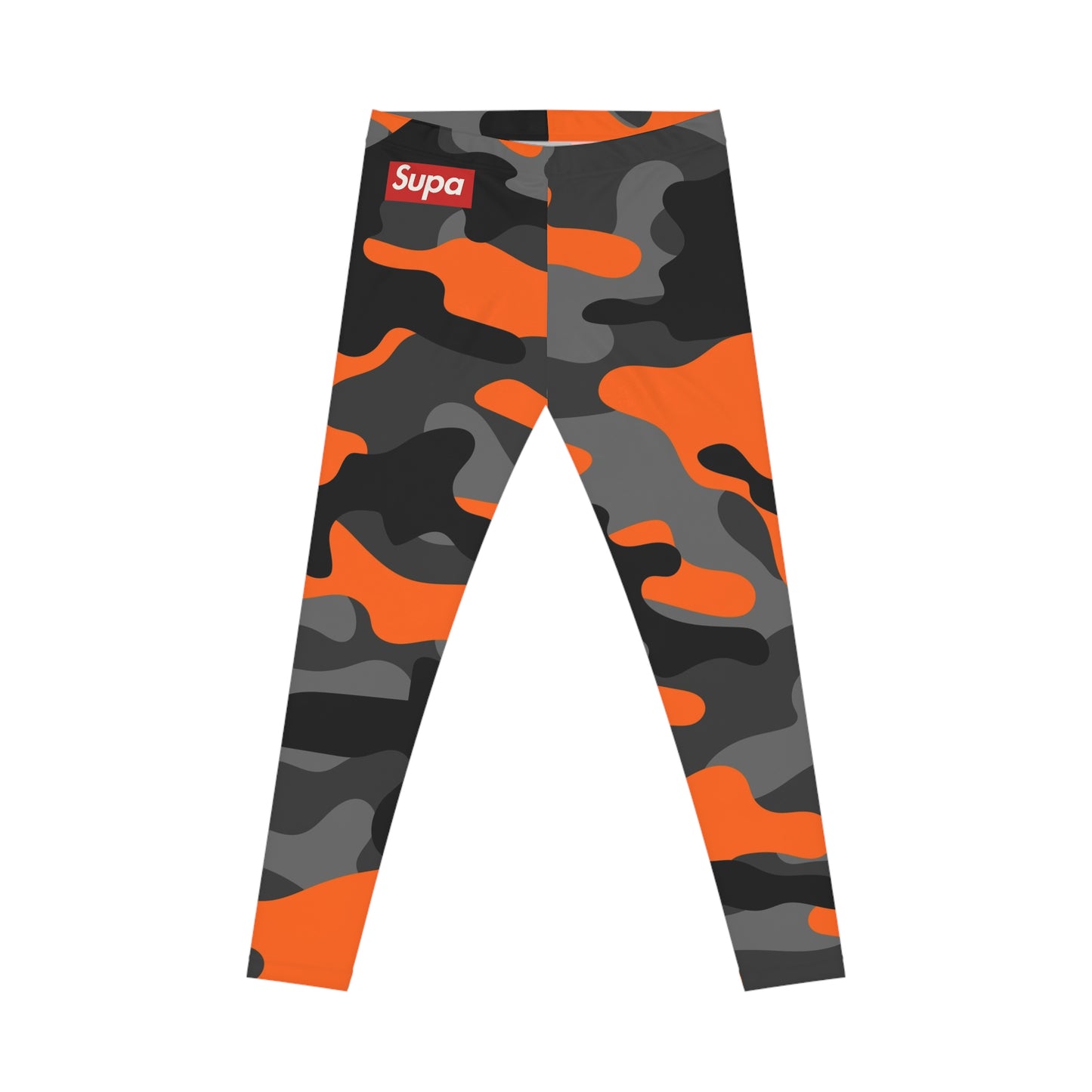 Orange & Black Camo Women's Leggings — Bold Urban All-Over Print