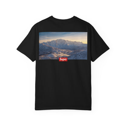 Supa Mountain Graphic T‑Shirt — Scenic Photo Backprint