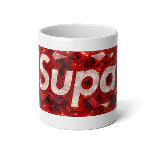 Red Gem 'Supa' 20oz Jumbo Mug — Bold Sparkle Coffee Cup