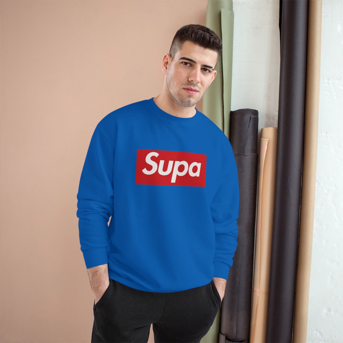 Supa Bee Champion Sweatshirt - Stylish & Cozy White Crewneck