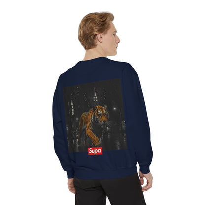 Supa Tiger Unisex Sweatshirt - Trendy Garment-Dyed Apparel