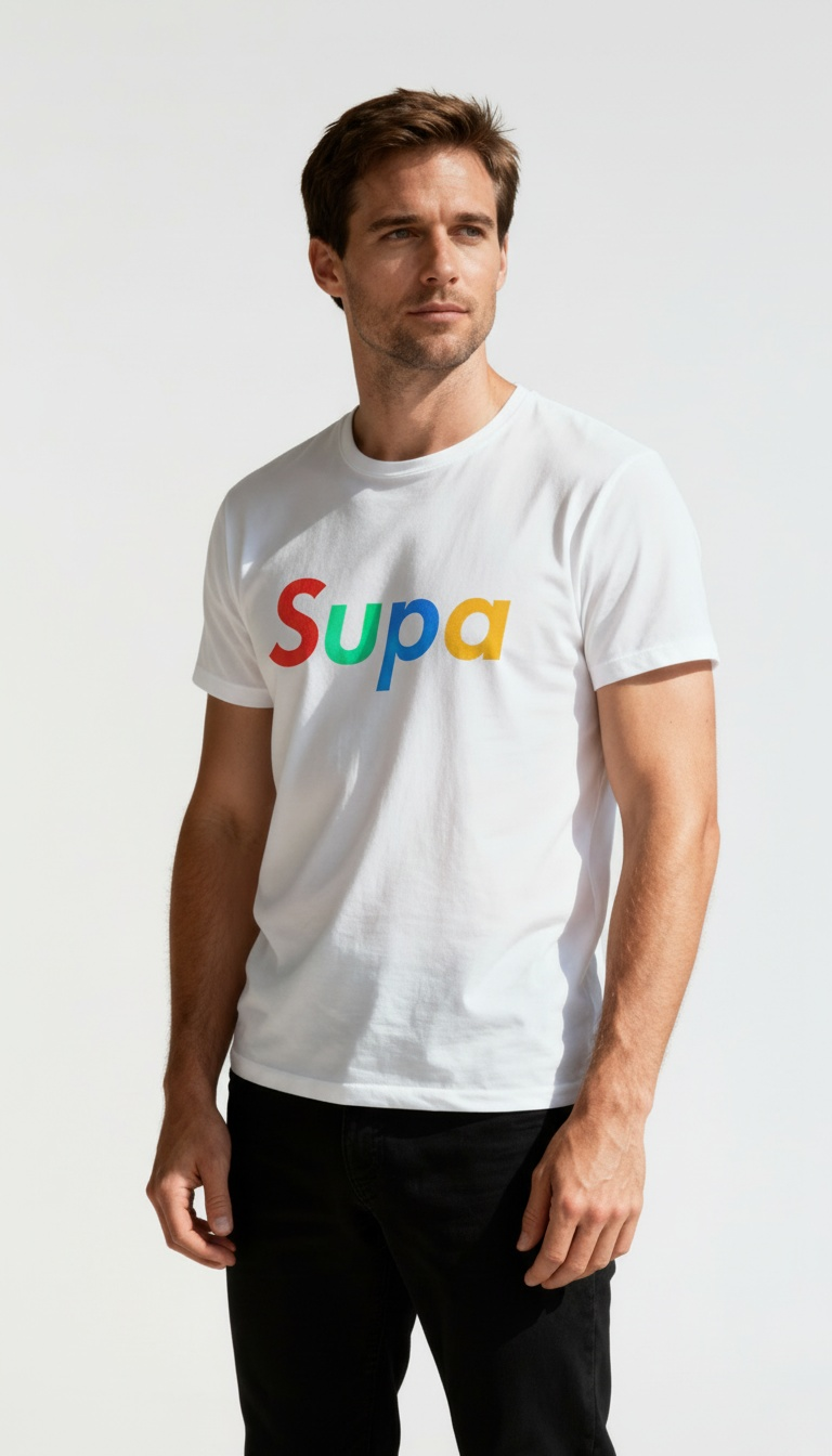 Supa Graphic T-Shirt — 'Stand Out in the Shadows' Colorful Logo Tee